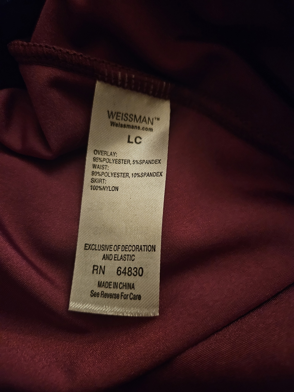 Weissman Deep Wine Satin Dress - Picture 3 of 5